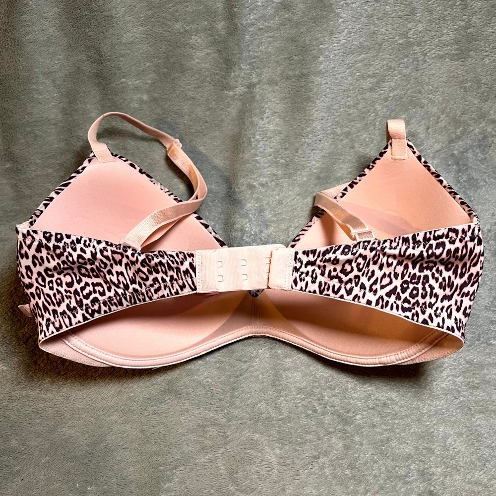 Victoria's Secret Bra Padded No Wire Wireless Pink Leopard Print Women 34D - Picture 5 of 5